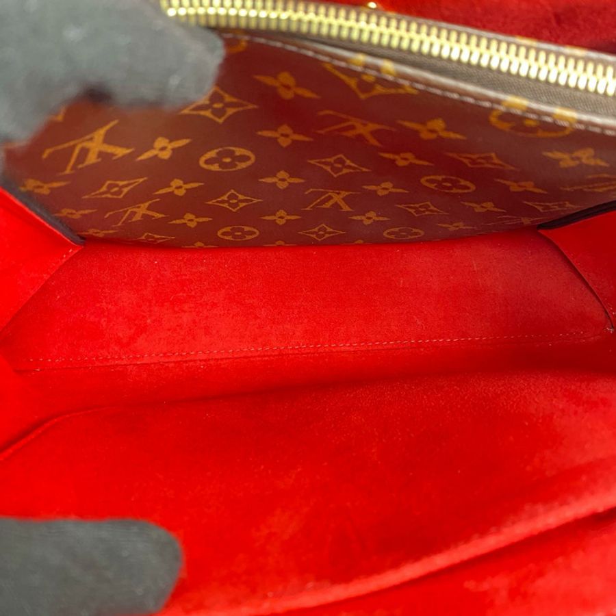△ LOUIS VUITTON 路易·威登 Brown And Red Coated Canvas Monogram Flower Tote 2 way bag 啡色和紅色塗層帆布經典老花兩用袋 M43553-267013036-16