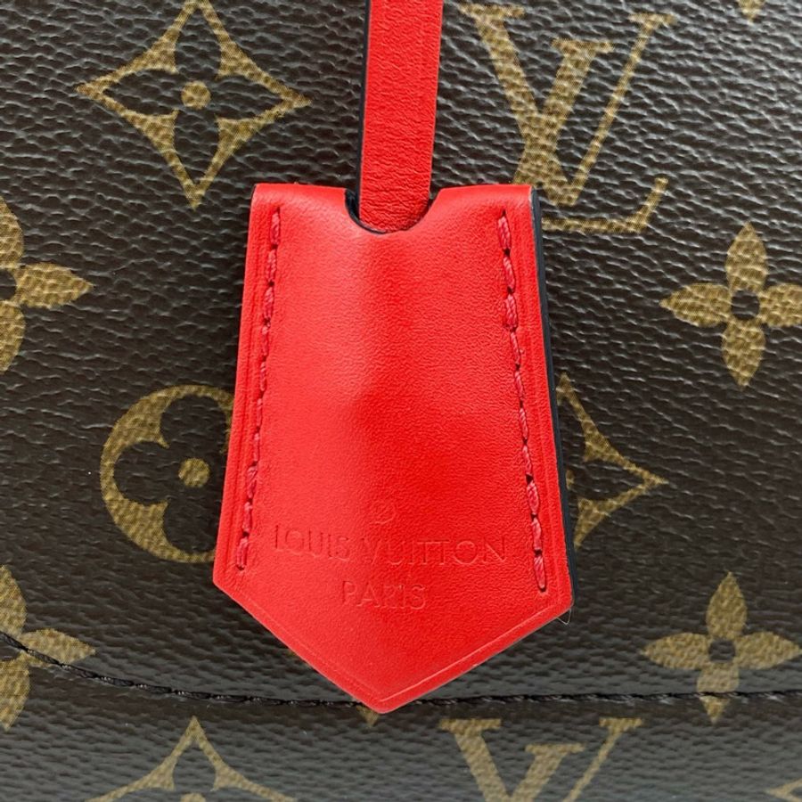 △ LOUIS VUITTON 路易·威登 Brown And Red Coated Canvas Monogram Flower Tote 2 way bag 啡色和紅色塗層帆布經典老花兩用袋 M43553-267013036-21
