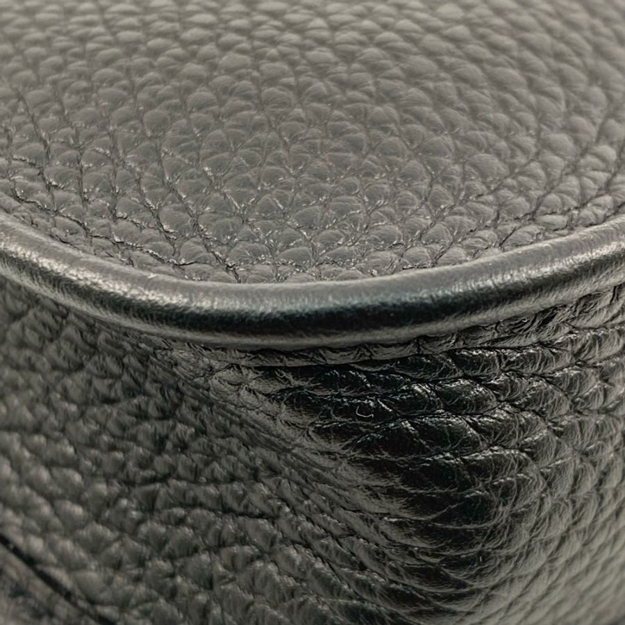 △ HERMES 愛馬仕 Black Clemence Calfskin Gold Plated Metal Evelyne 16 Stamp U Shoulder Bag 黑色粒紋小牛皮鍍金金屬U刻肩背包-267013319-8