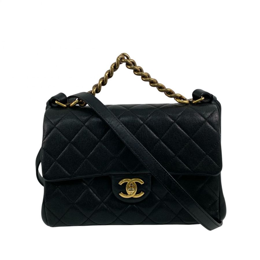 △ CHANEL 香奈兒 Black Calfskin Gold Tone Metal Vintage No.23 2 way bag 黑色小牛皮金色金屬No.23兩用袋 A93442-267011652-1