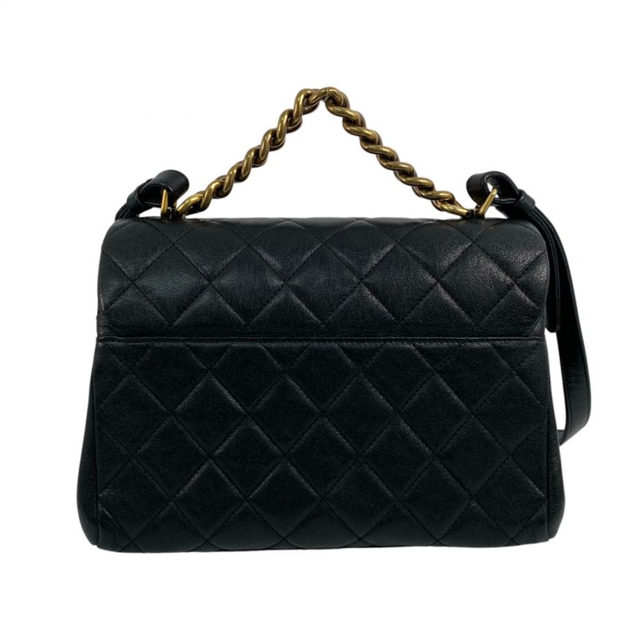 △ CHANEL 香奈兒 Black Calfskin Gold Tone Metal Vintage No.23 2 way bag 黑色小牛皮金色金屬No.23兩用袋 A93442-267011652-2