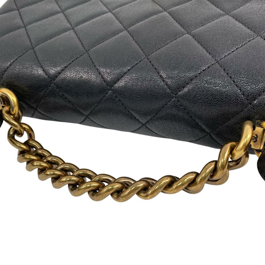 △ CHANEL 香奈兒 Black Calfskin Gold Tone Metal Vintage No.23 2 way bag 黑色小牛皮金色金屬No.23兩用袋 A93442-267011652-10