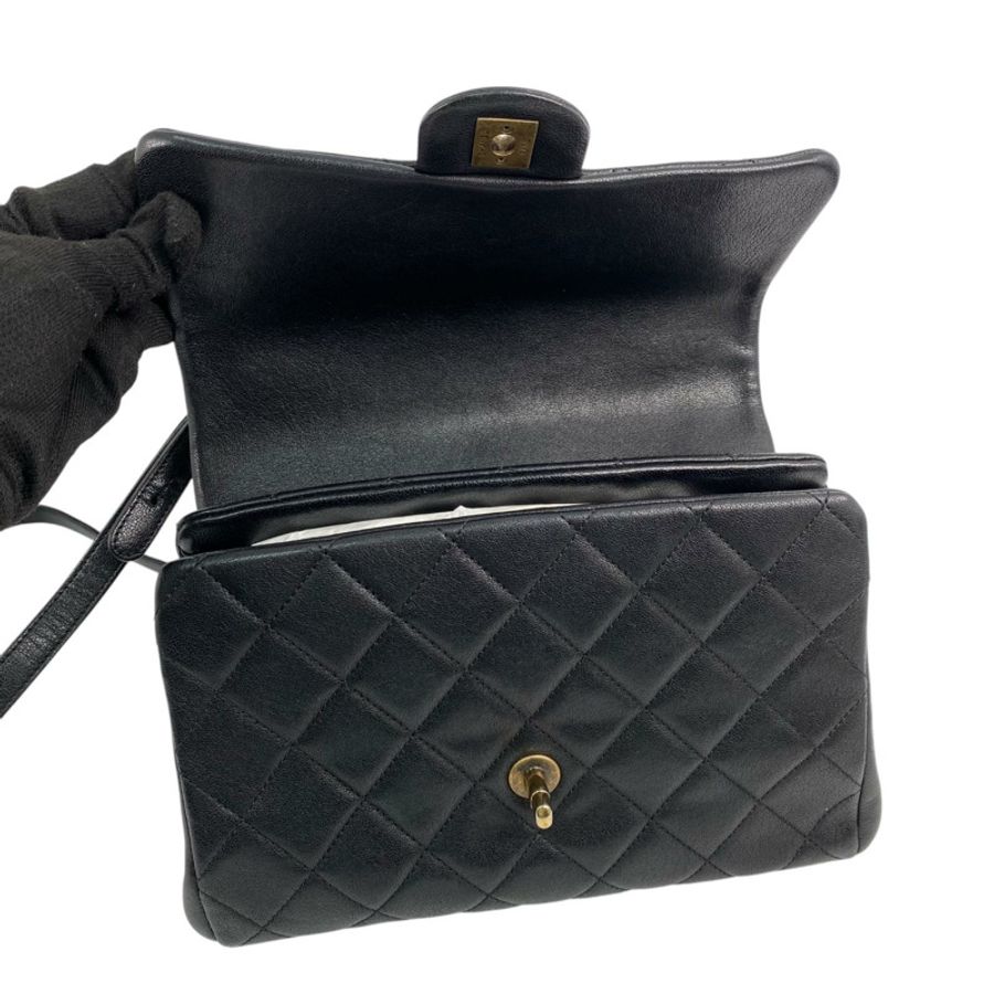 △ CHANEL 香奈兒 Black Calfskin Gold Tone Metal Vintage No.23 2 way bag 黑色小牛皮金色金屬No.23兩用袋 A93442-267011652-12