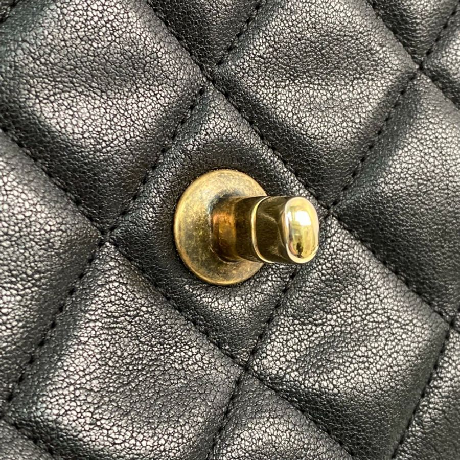 △ CHANEL 香奈兒 Black Calfskin Gold Tone Metal Vintage No.23 2 way bag 黑色小牛皮金色金屬No.23兩用袋 A93442-267011652-20