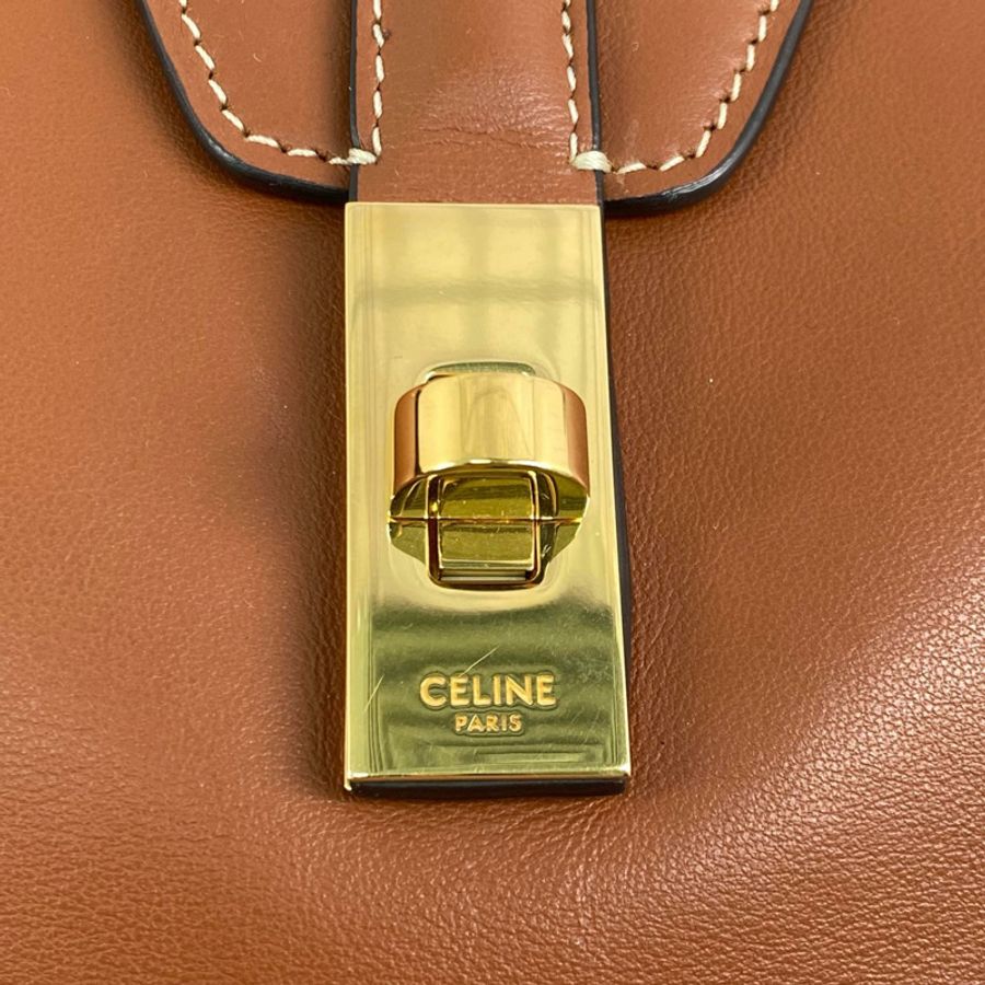 △ CELINE 思琳 Brown Calfskin Soft 16 Shoulder Bag 啡色小牛皮肩背包-267012886-14