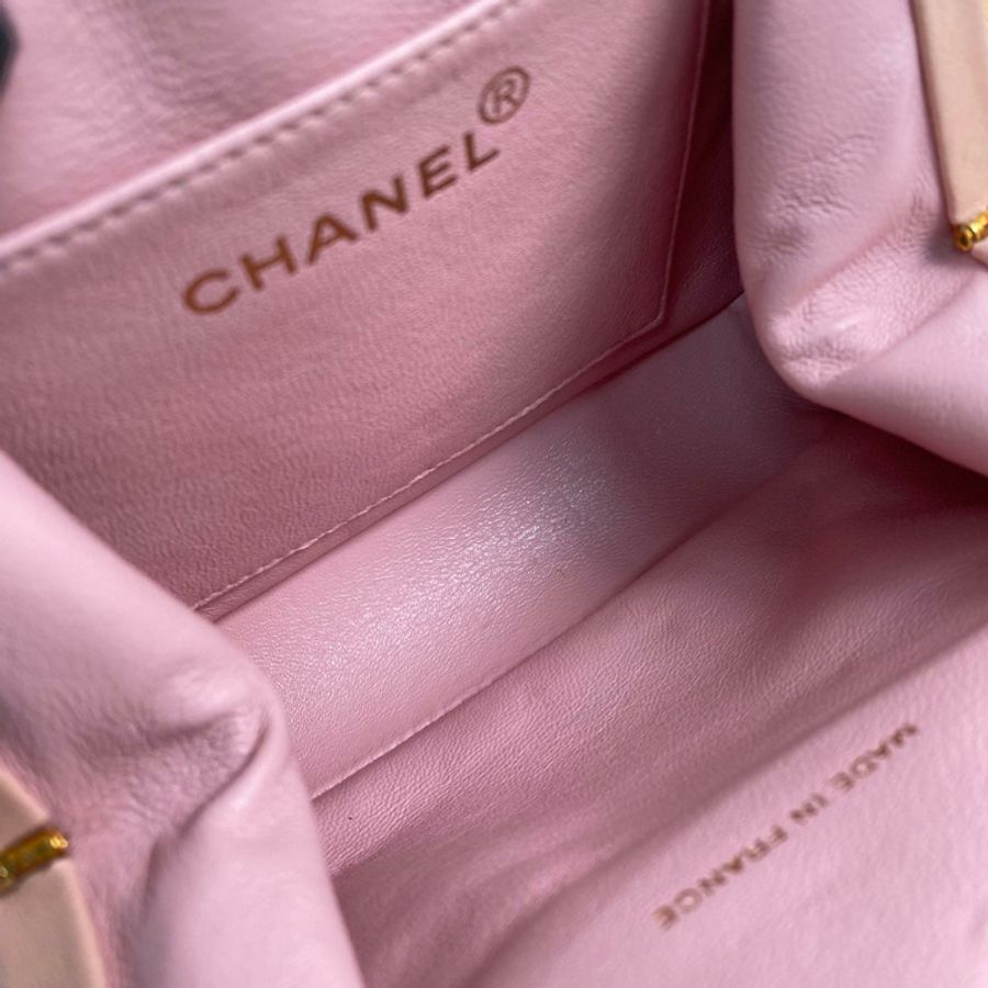 △ CHANEL 香奈兒 Pink Lambskin Gold Tone Metal No.4 Handbag 粉紅色小羊皮金色金屬No.4 手挽袋-267010885-13