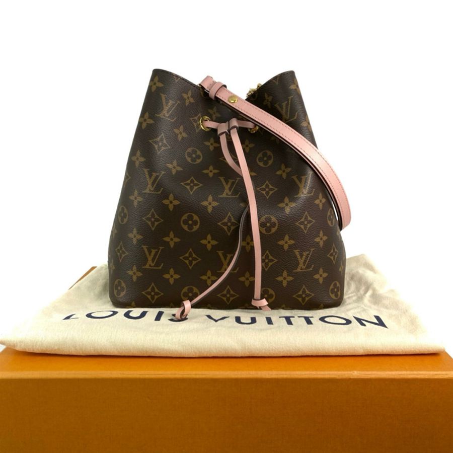 △ LOUIS VUITTON 路易·威登 Brown And Pink Coated Canvas Monogram NéoNoé MM Shoulder Bag 啡色和粉紅色塗層帆布經典老花肩背包 M44020-267013749-0