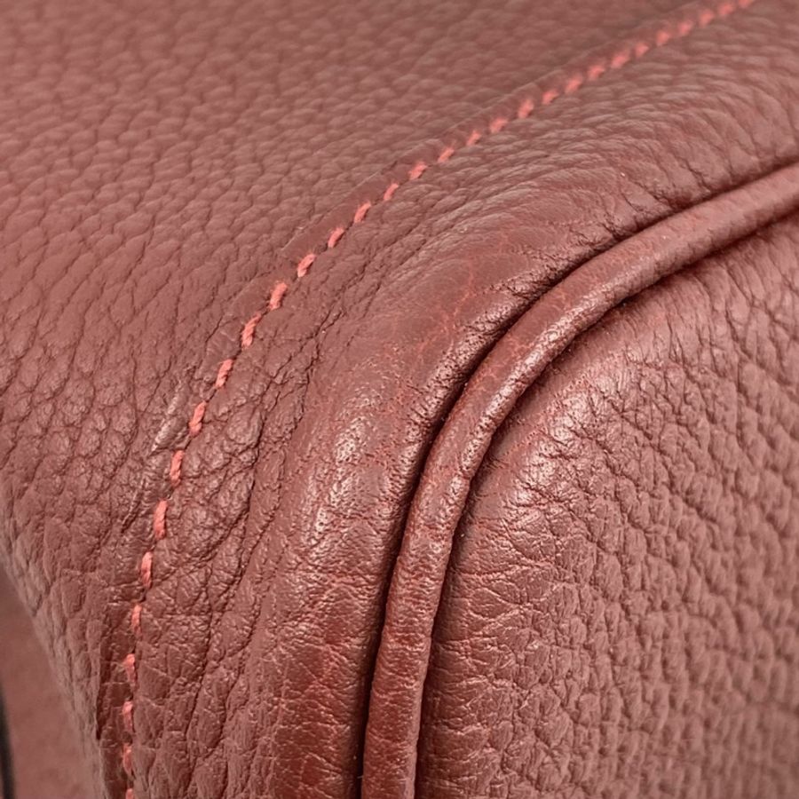 △ HERMES 愛馬仕 Wine Red Negonda Calfskin Palladium Plated Metal Garden Party 30 Stamp W Handbag 酒紅色粒紋小牛皮鍍鈀金屬W刻手挽袋-267013576-8