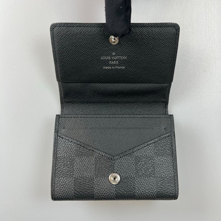 LV N63338/晶片款 黑棋盤格卡包-6