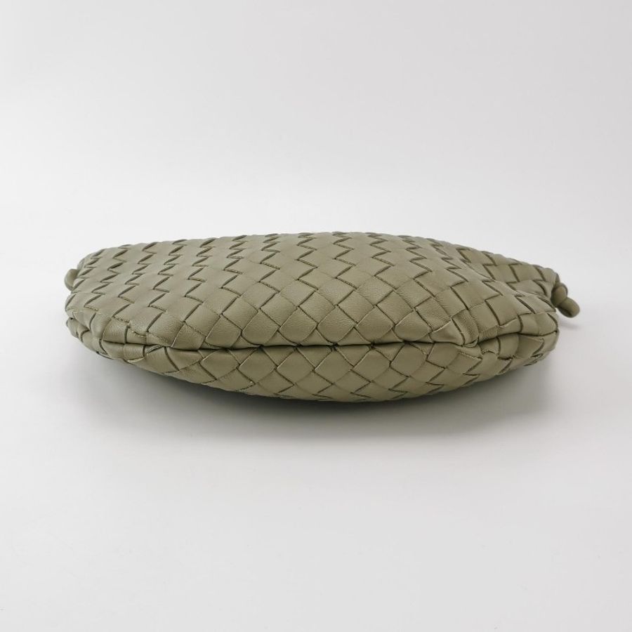 Bottega Veneta Turn羊皮綠色Intrecciato 編織肩背包-4