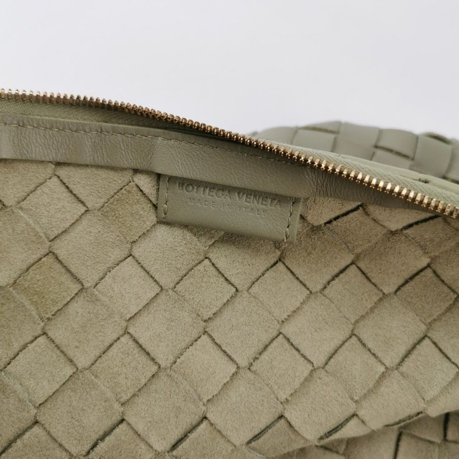 Bottega Veneta Turn羊皮綠色Intrecciato 編織肩背包-6