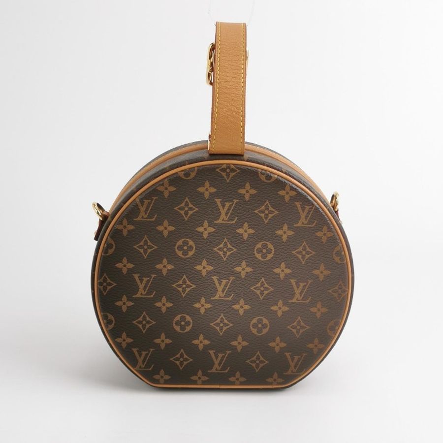 Louis Vuitton (LV) Boite Chapeau 小號植鞣革Monogram印花圓餅包晶片款-3
