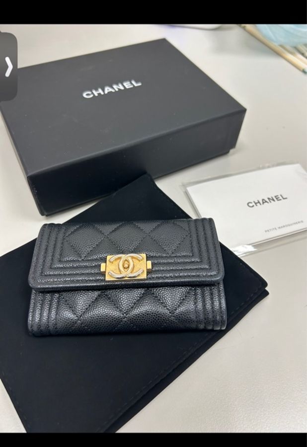 Chanel 卡夾 卡包 荔枝皮金釦 荔枝紋-1