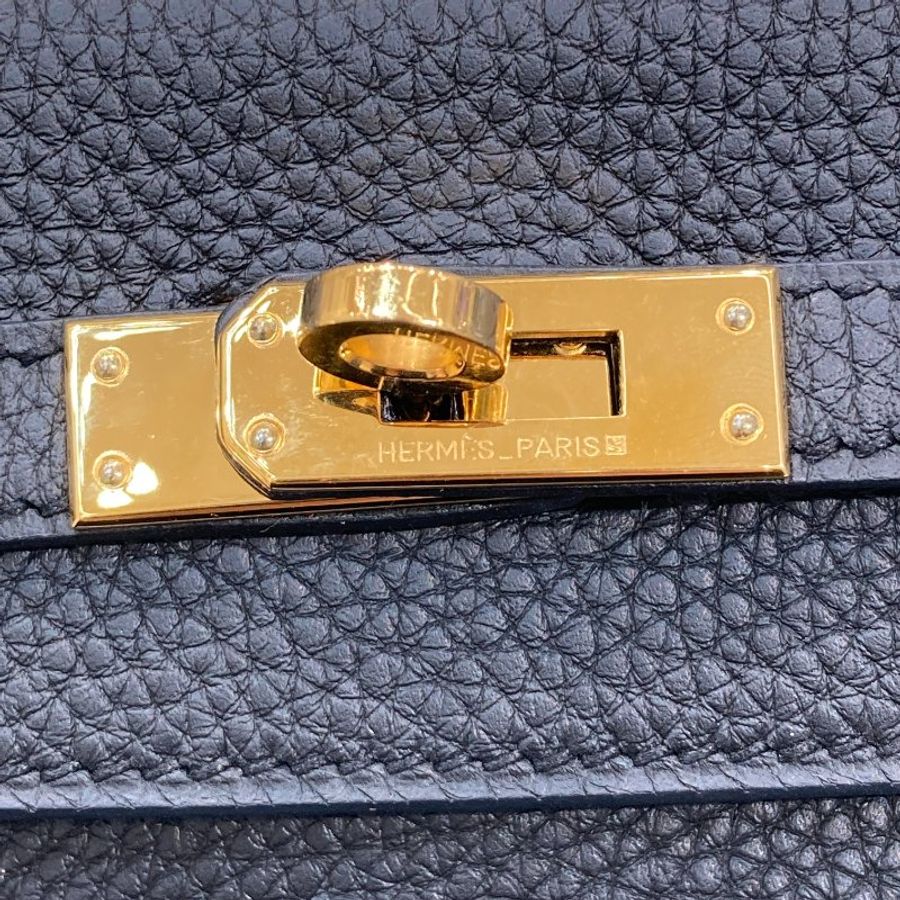 HERMES 愛馬仕 KELLY 25 TOGO 黑色 金釦-10