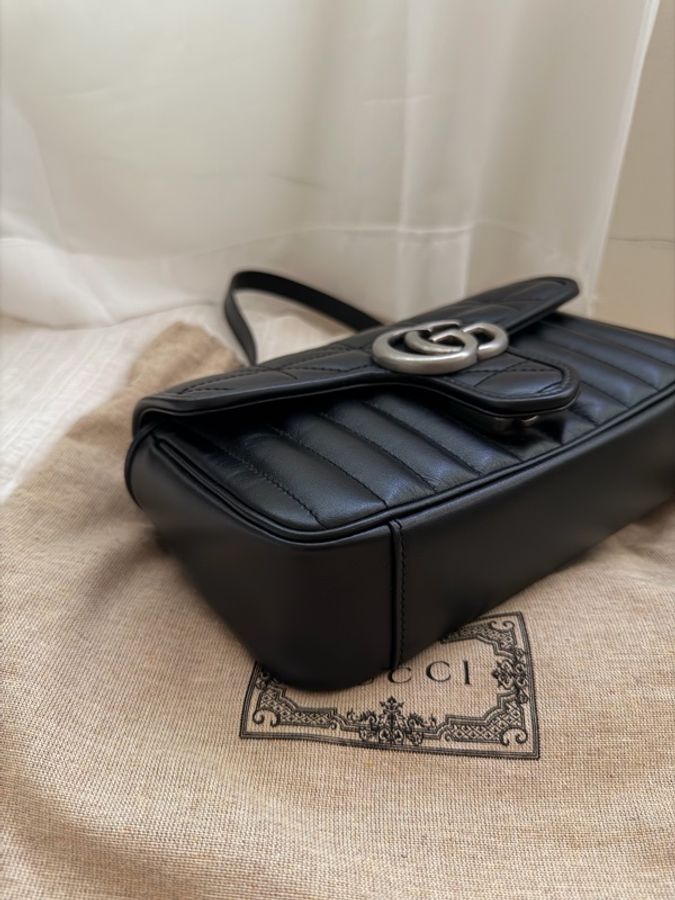 Gucci gg marmont 黑銀-2