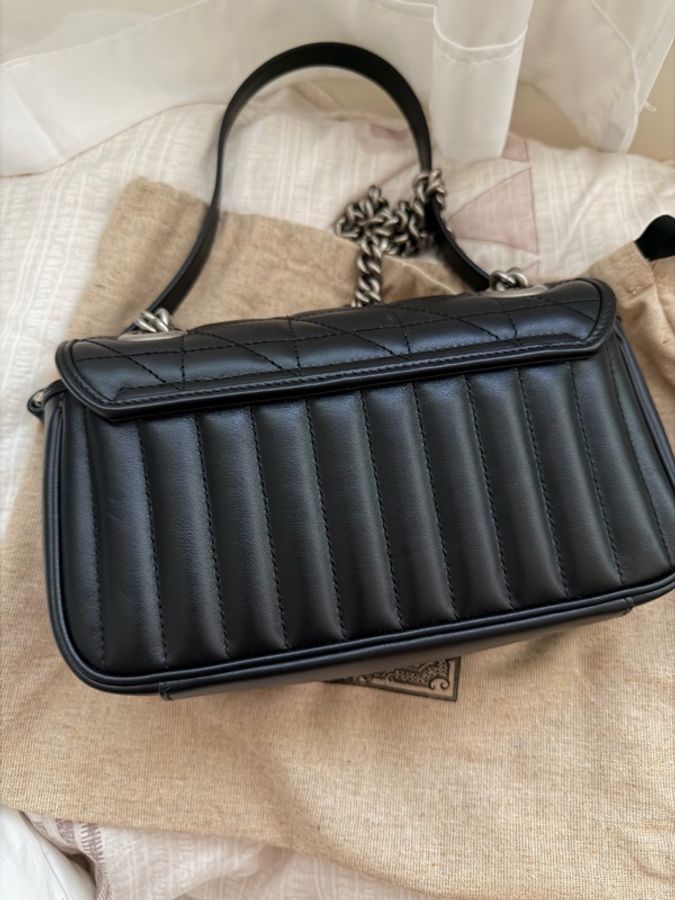 Gucci gg marmont 黑銀-8