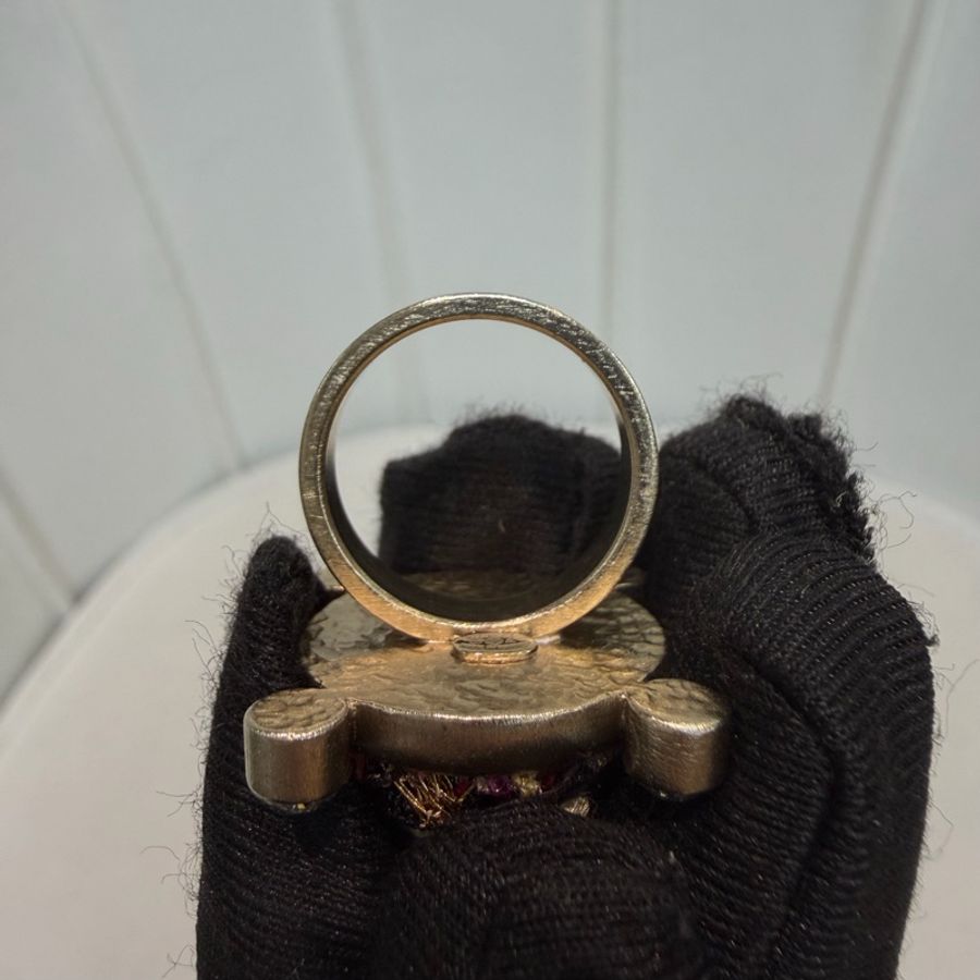 CHANEL Tweed 粗花尼水鑽戒指 IA083-13