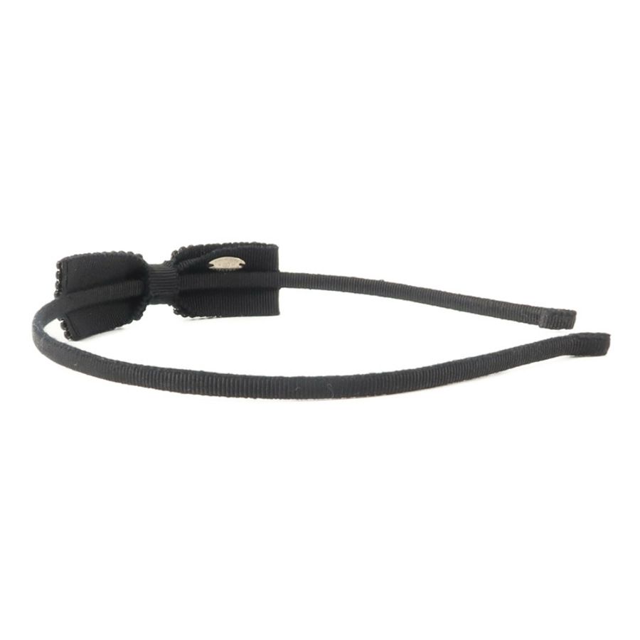 CHANEL Grosgrain/Strass CC Strass Bow Headband頭箍-3