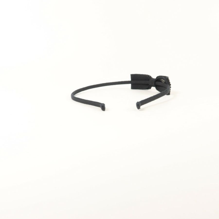 CHANEL Grosgrain/Strass CC Strass Bow Headband頭箍-4