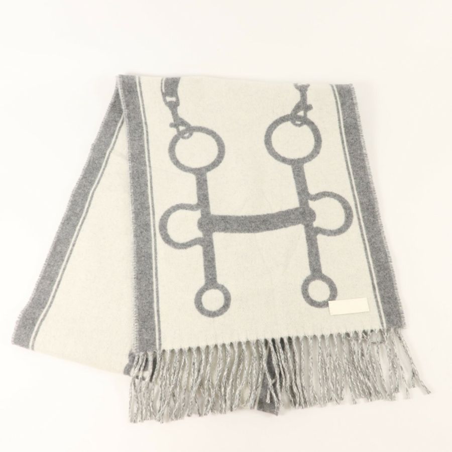 HERMES 羊絨Casaque Mors Scarf 160x30cm頸巾-7