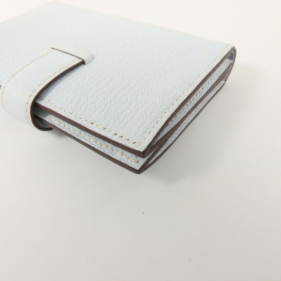 HERMES Chevre皮革Bearn Card Holder卡片套Bleu Brume-11