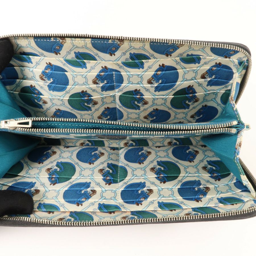 HERMES Epsom皮革Silk In Wallet長錢包Noir-4