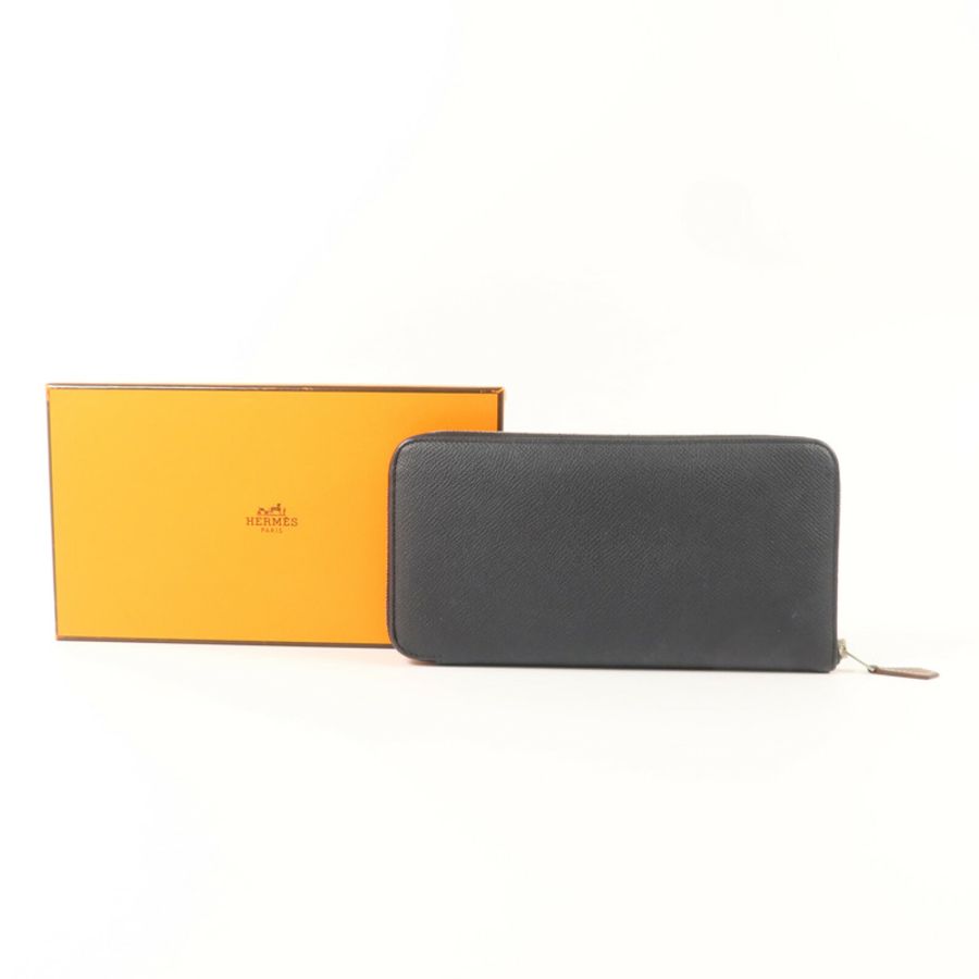HERMES Epsom皮革Silk In Wallet長錢包Noir-7