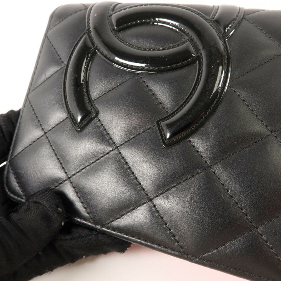 CHANEL 牛皮皮革Cambon Long Wallet長錢包-18