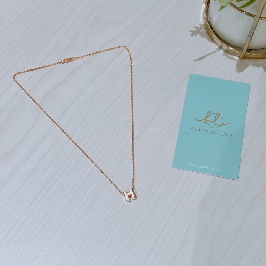 TK2105 Hermes 愛馬仕經典迷你H字項鍊 Mini Pop H Necklace Marron Glace x RGHW-7