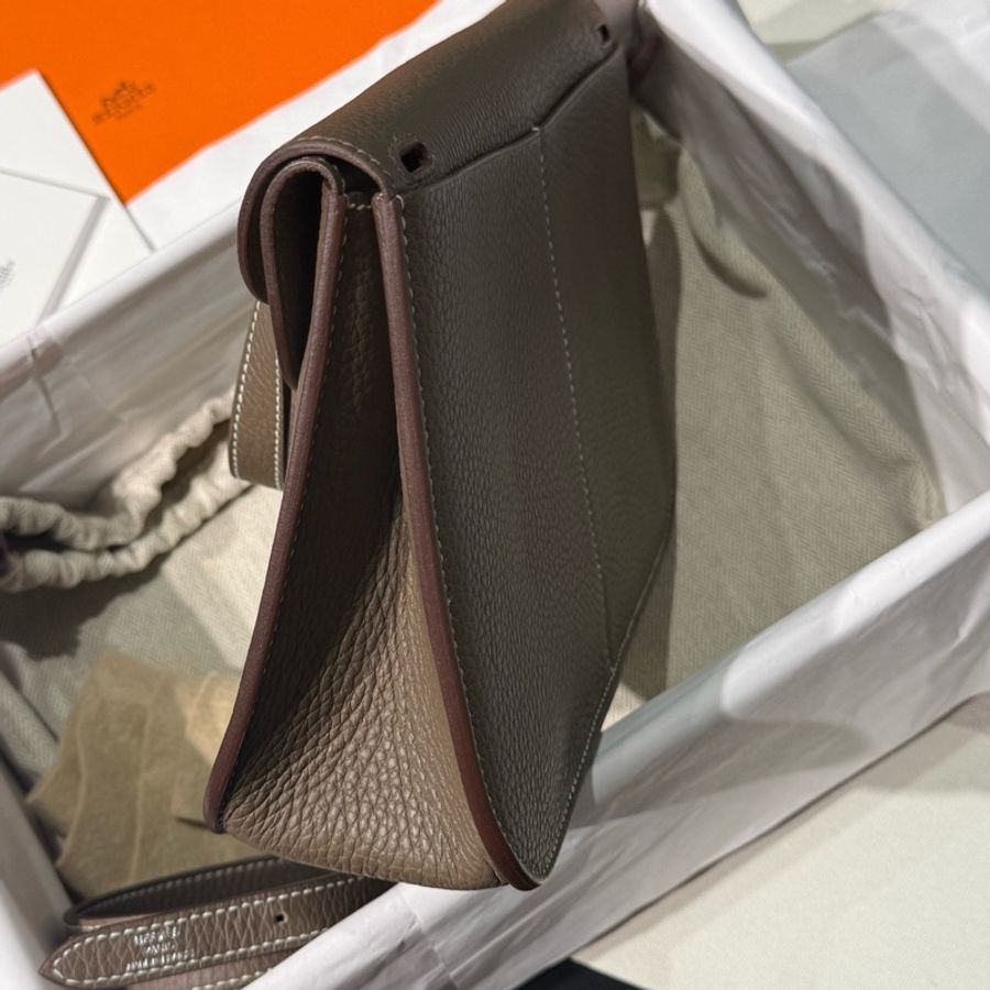 Hermes/愛馬仕 大象灰銀扣 halzan25 哈喇子B刻 附件:盒子,塵袋,毛氈,-3