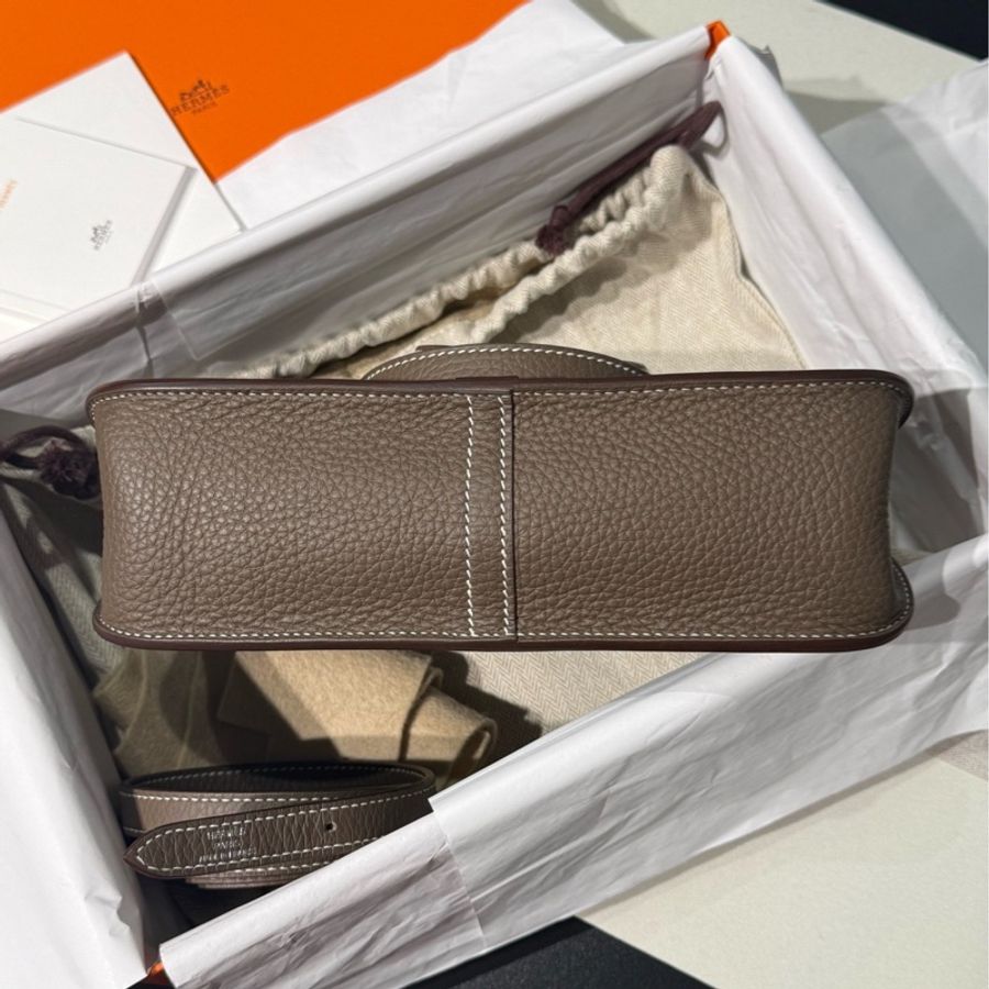 Hermes/愛馬仕 大象灰銀扣 halzan25 哈喇子B刻 附件:盒子,塵袋,毛氈,-4