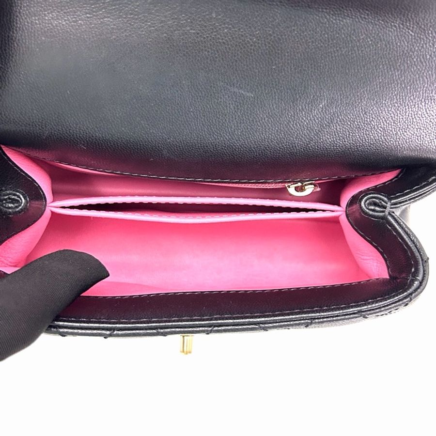 威選精品|CHANEL Coco Handle Mini 彩虹手柄 黑金手提肩背斜背包 🌈🖤-3