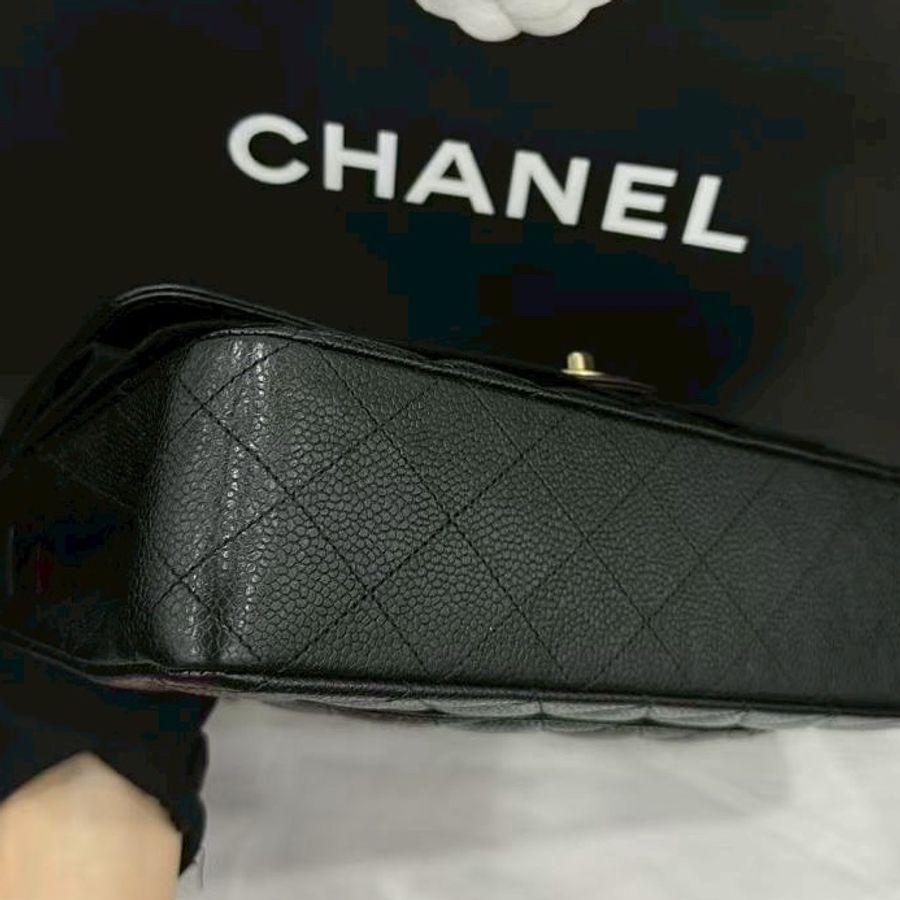 CHANEL香奈兒黑金荔枝皮Cf25中號芯片款全新全配🈶購證專櫃4️⃣0️⃣萬-11