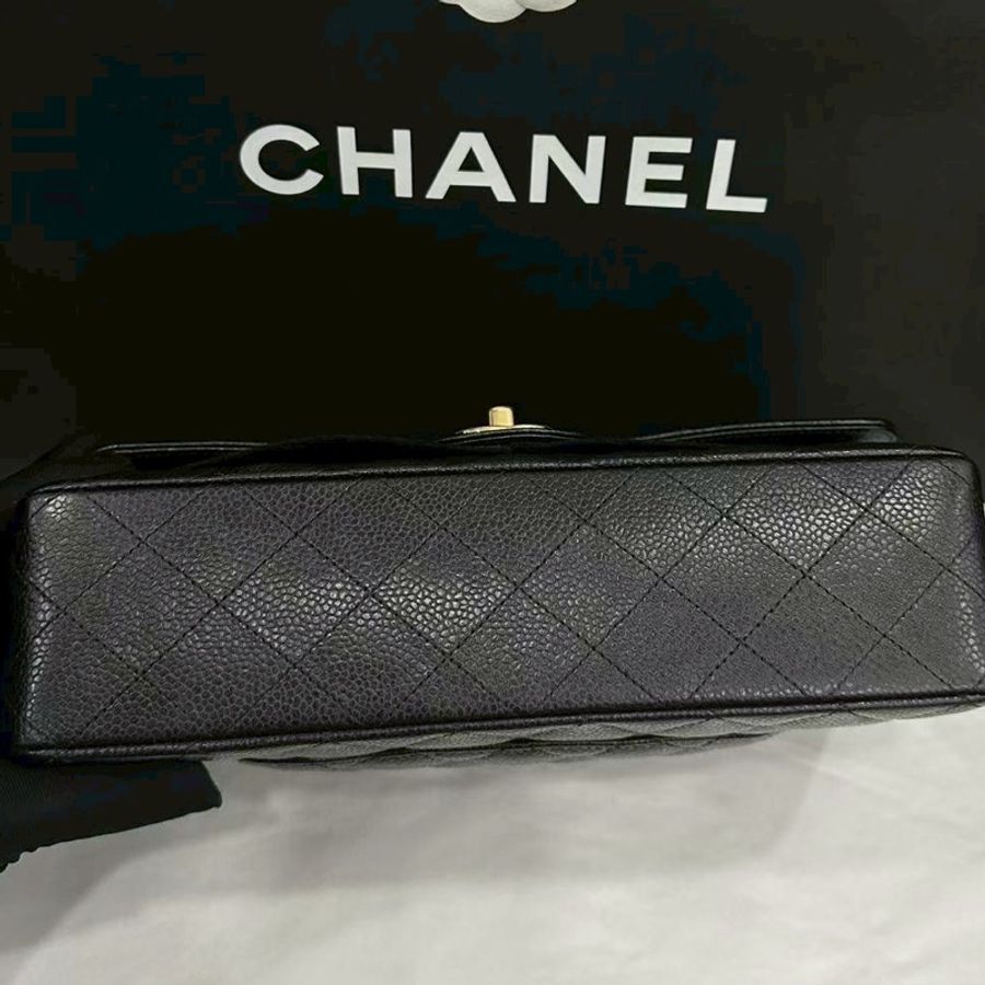 CHANEL香奈兒黑金荔枝皮Cf25中號芯片款全新全配🈶購證專櫃4️⃣0️⃣萬-12