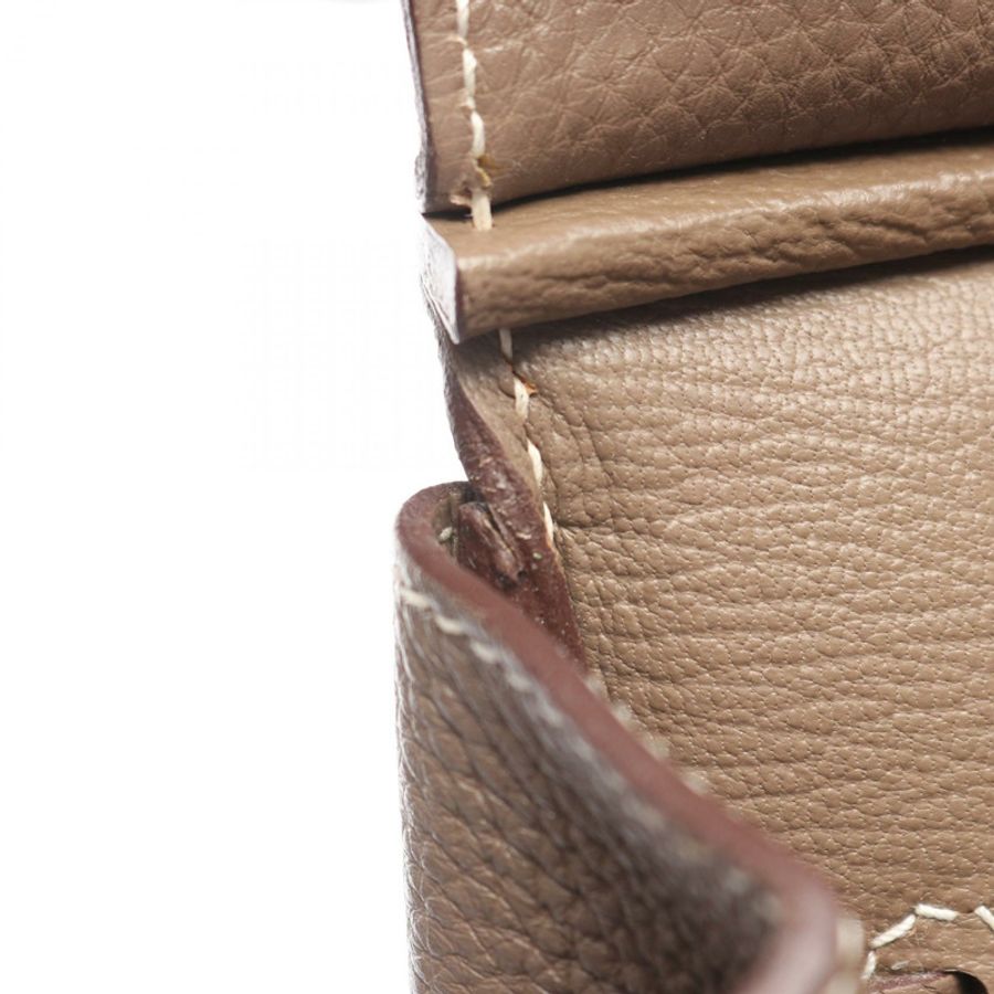 愛馬仕 Birkin 35 手提包 028496CK Togo 皮革 灰色 Etoupe 灰色 SHW 二手 O-8