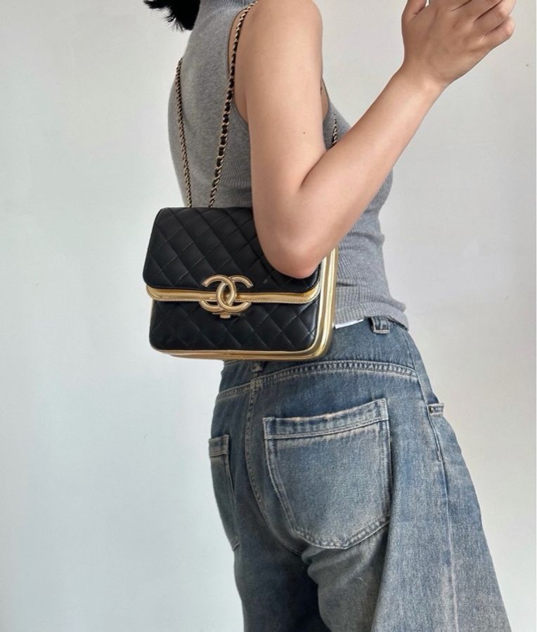 威選精品|CHANEL 埃及系列 黑金羊皮肩背斜背包 🖤✨-1