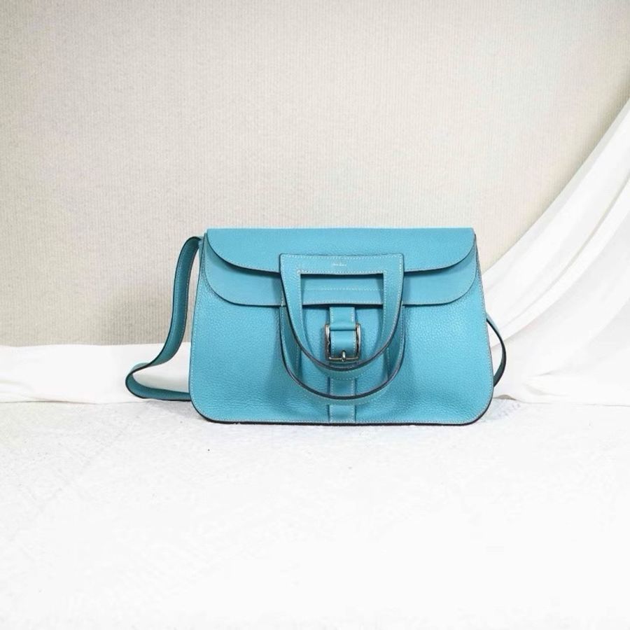 威選精品｜HERMÈS Halzan 31 牛仔藍肩背斜背包 💙✨-3