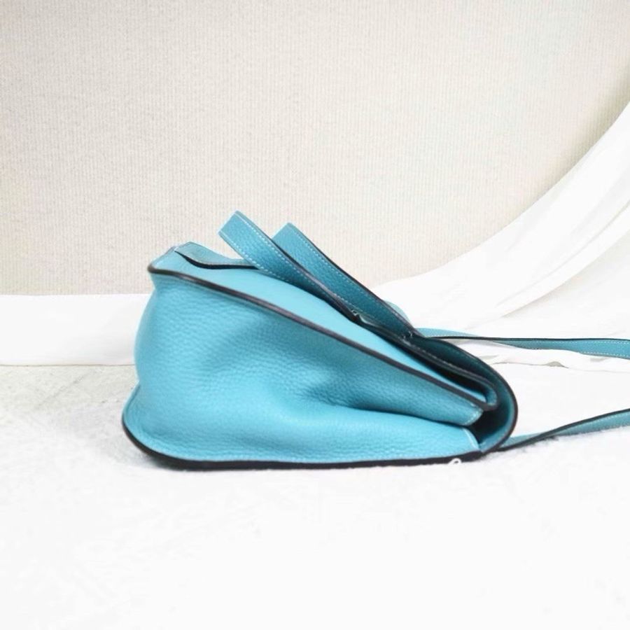 威選精品｜HERMÈS Halzan 31 牛仔藍肩背斜背包 💙✨-9