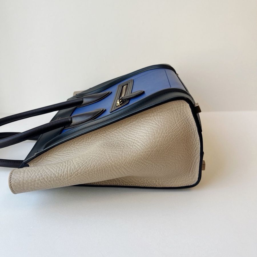 ✨ 威選精品|CELINE Micro Luggage 藍黑拼色笑臉手提包 💙🖤-8