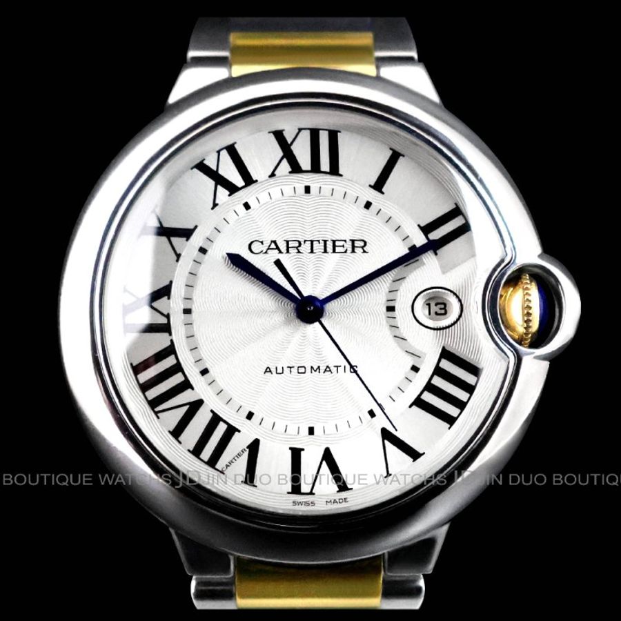 金鐸精品~2539 CARTIER卡地亞Ballon Bleu 藍氣球系列42mm大型款18黃K半金自動上鍊男用腕錶-0