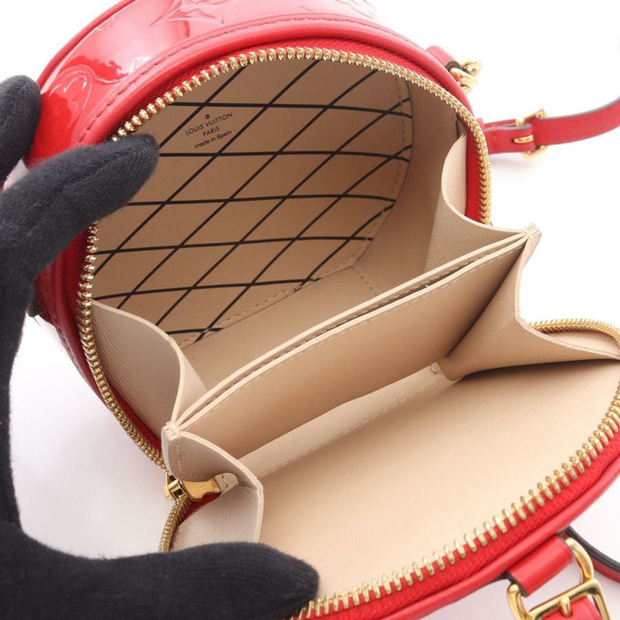 路易威登 Mini Boite Chapeau 單肩斜背包 M90498 Vernis Rouge 二手-2