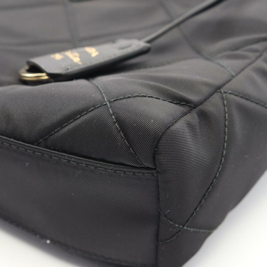 PRADA 1995 復刻版鏈條肩包 1BG468 尼龍 Saffiano 皮革 黑色 二手-4
