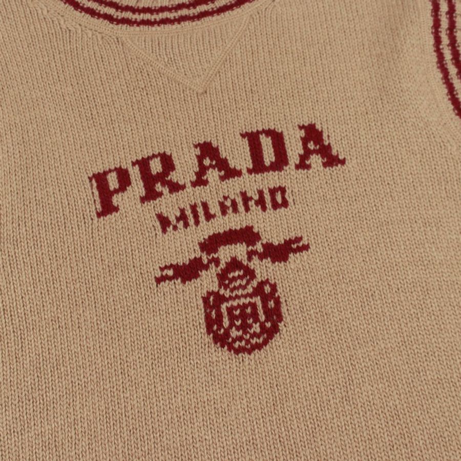 PRADA 針織背心 羊毛 棕色波爾多紅 #38 二手 女款-5