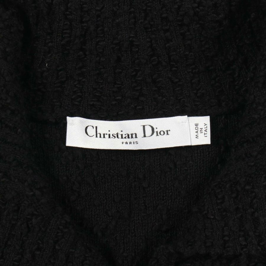 Christian Dior 34號無袖棉羊毛連身裙,黑色,二手女款-2