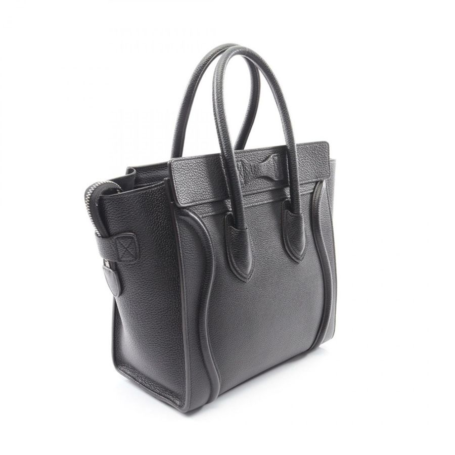 CELINE Luggage 迷你購物手提包 167793 黑色皮革 二手 女士-1