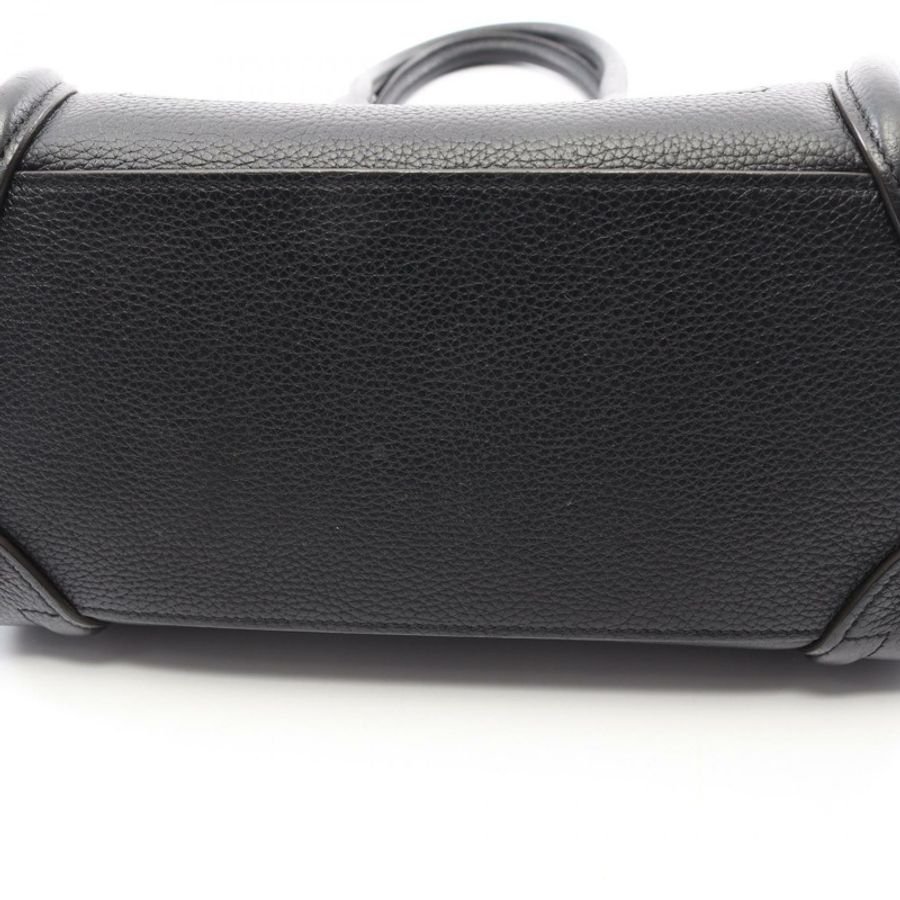 CELINE Luggage 迷你購物手提包 167793 黑色皮革 二手 女士-5