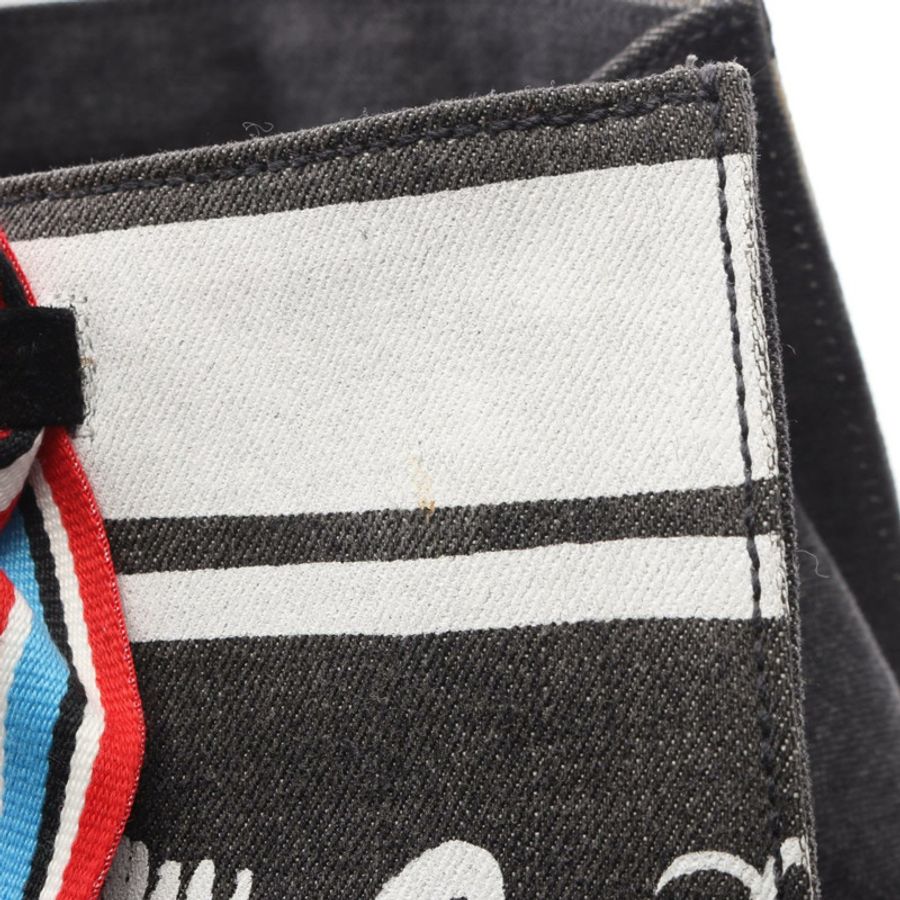 Miu Miu 牛仔布 LOGO 單肩斜挎包 帆布 灰色 白色 紅色 二手 女款-10