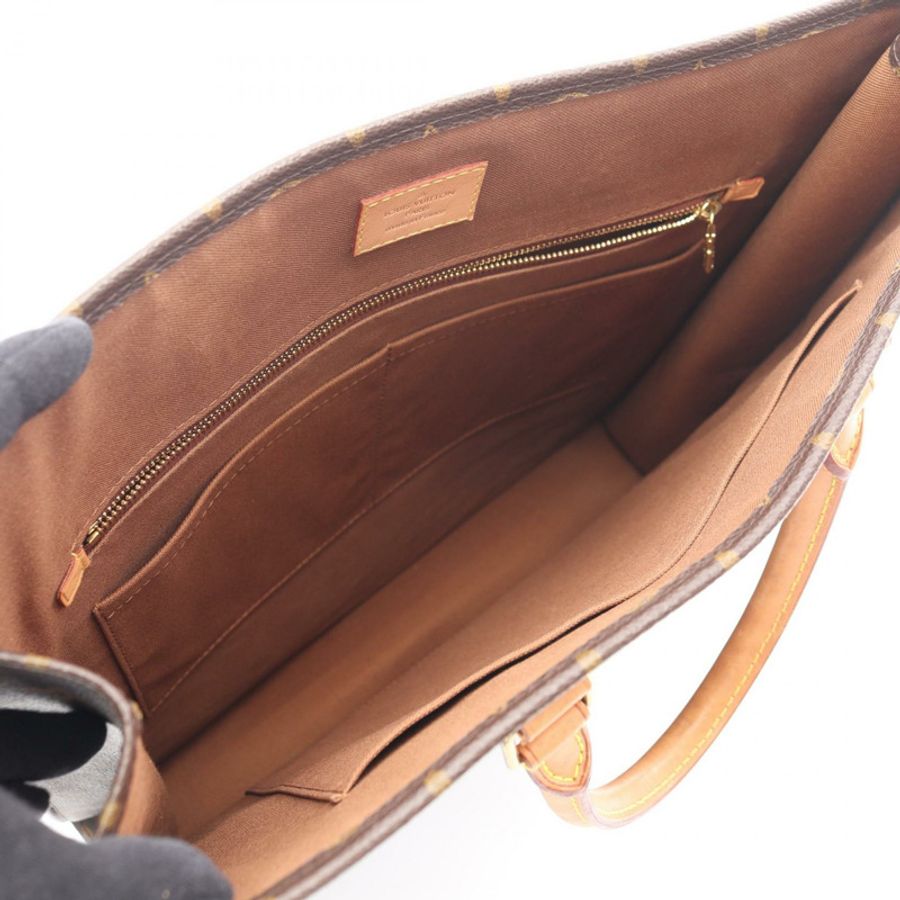 路易威登 Sac Plat 手提包 M40805 Monogram 皮革棕色二手女士-2