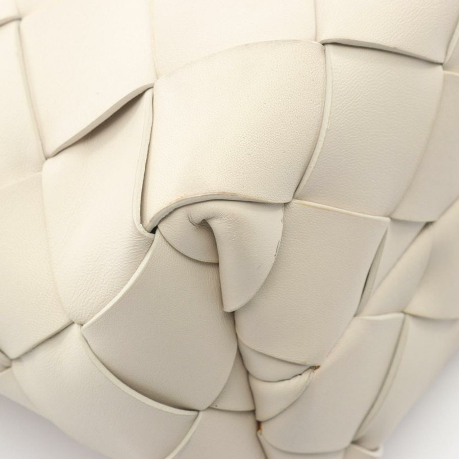 BOTTEGA VENETA Maxi Intrecciato 手提單肩斜背包 白色二手-4