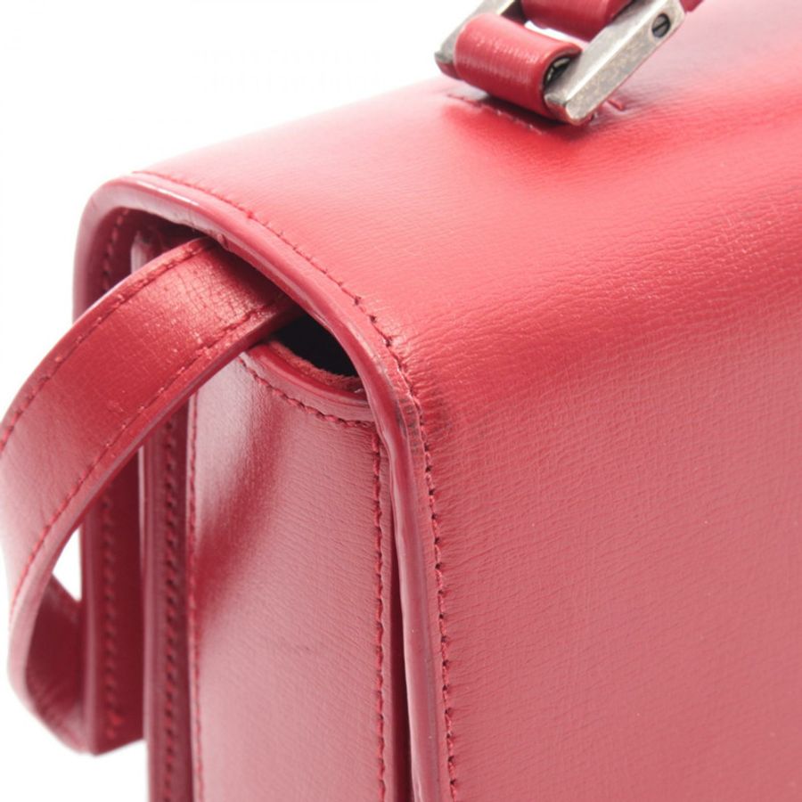 SAINT LAURENT PARIS BelleChasse 中型單肩包 482051 紅色皮革 二手-4
